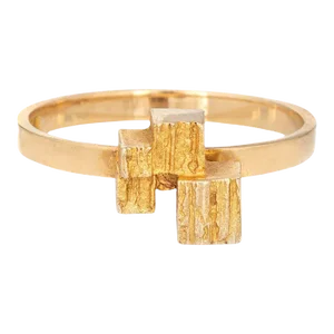 Lapponia Cube Ring Vintage 18k Yellow Gold Björn Weckström Finland Jewellery 6.25 size 6.25