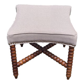 Mid 20th Century Vintage Bobbin Footstool For Sale