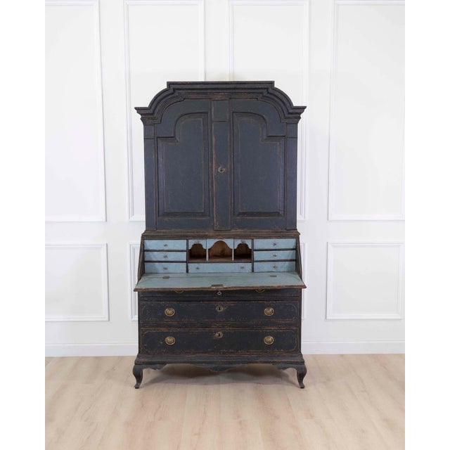 Neoclassical 18th Century Black Scandinavian Bureau For Sale - Image 3 of 10