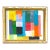 Small Abstract Modern Oil Painting in Vintage Gilt Frame For Sale