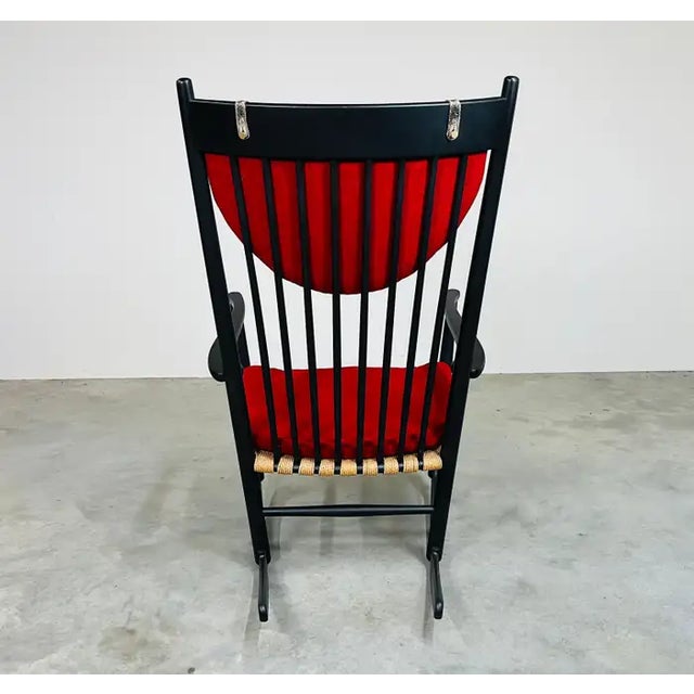 Hans Wegner Black Lacquered Hans J. Wegner J16 Rocking Chair or Rocker for FDB Mobler 1963 For Sale - Image 4 of 10