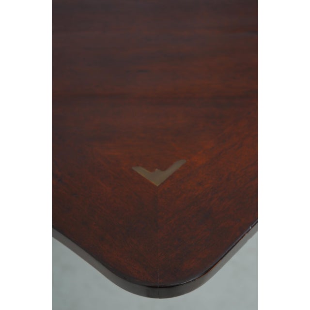 1990s Emanuel Morez Mahogany Brass Inlaid Dining Table For Sale - Image 5 of 18