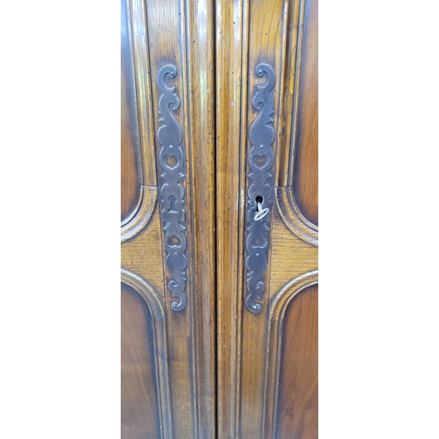 Wood Antique Fine Carved French Wardrobe Armoire For Sale - Image 7 of 15