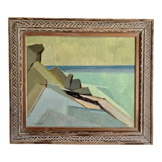 Mid-Century Modern Swedish Seascape Painting by Kurt Ullberger For Sale