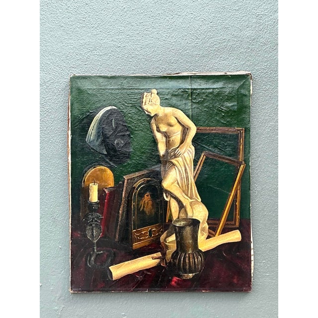 Vintage Original Still Life Oil Painting on Canvas For Sale - Image 12 of 12