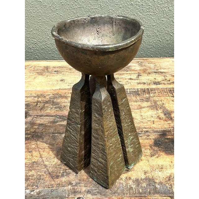 Vintage Hammered Bronze Chalice For Sale - Image 12 of 12