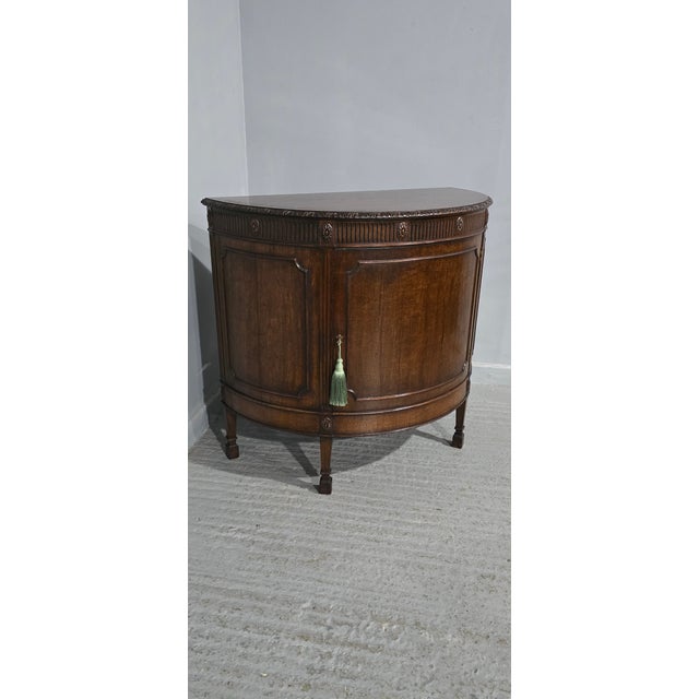 Wood Mahogany Demi Lune Cabinet, 1920 For Sale - Image 7 of 10