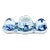 Vintage Ceramic Delft Condiment Set With Matching Tray- 4 Pieces For Sale