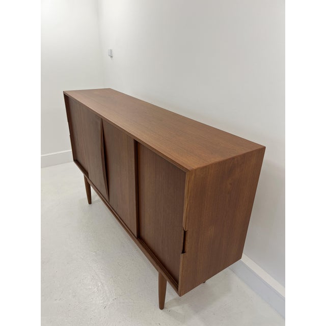 Brown Sideboard in Teak with Sliding Doors, 1965 For Sale - Image 8 of 11
