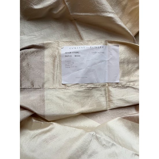 English Colefax and Fowler - F4132-01 Adair Stripe Beige Silk Fabric - 2.5 Yards For Sale - Image 3 of 4