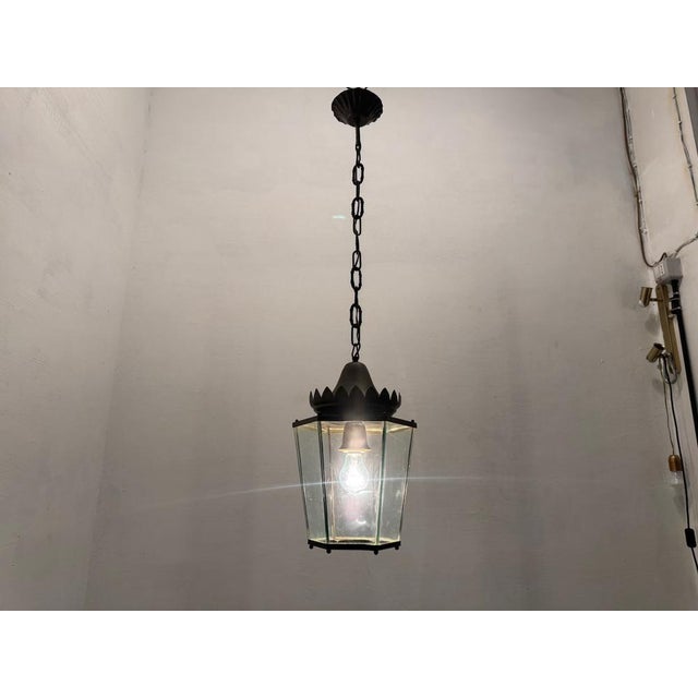 Vintage Glass Pendant in Bronze, 1950s For Sale - Image 8 of 14