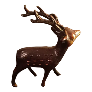 1980s Bronze Reindeer Figurine