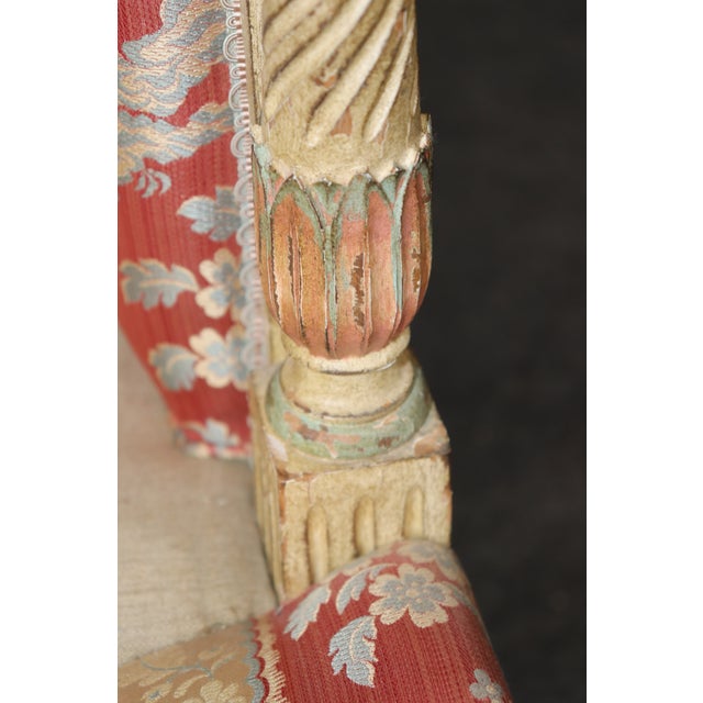 Exceptional Pair French Louis XVI Style Maison Jansen Attributed Bergere Chairs For Sale - Image 14 of 14