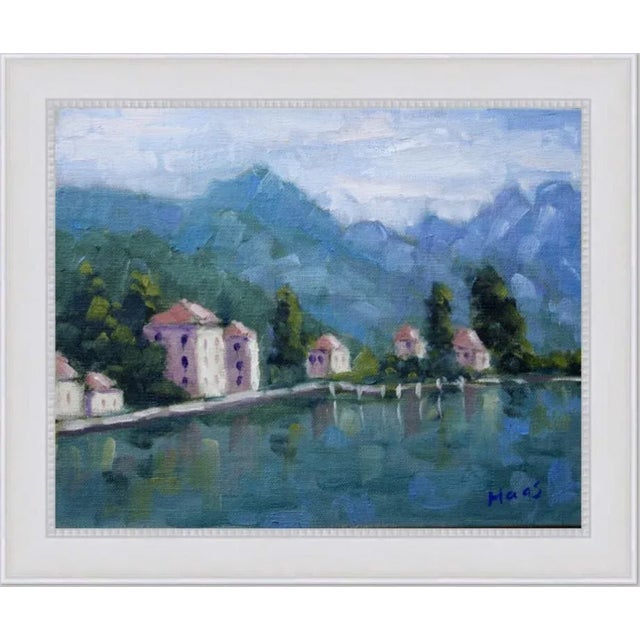 Lake Como Italy Original Oil Painting Landscape Wall Decor For Sale - Image 10 of 12