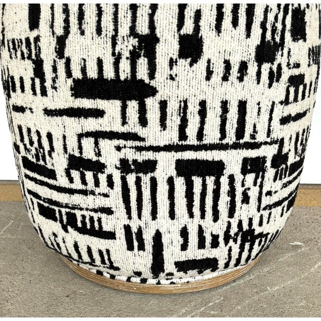 Abstract Modern Black and Ivory Storage Ottoman For Sale - Image 4 of 4