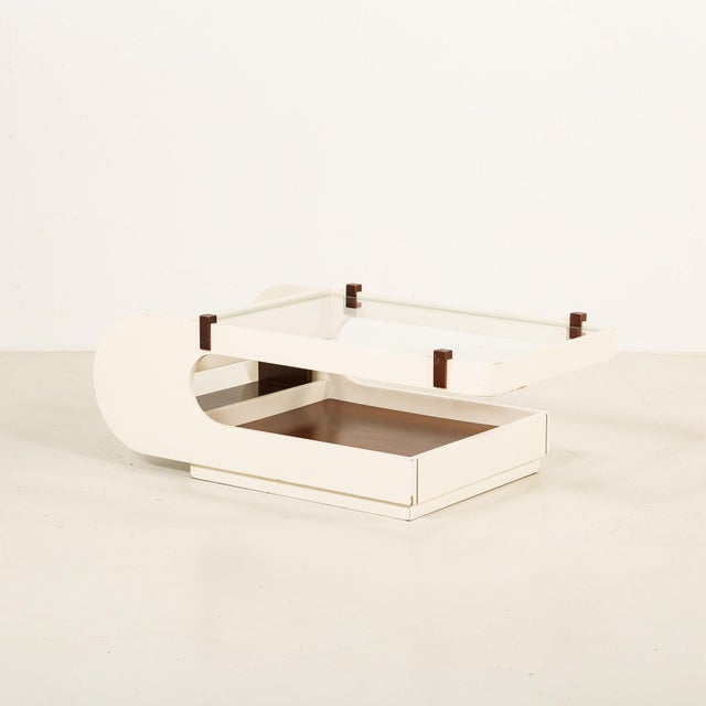 Italian Coffee Table with Bar Compartment, 1970s For Sale - Image 4 of 12