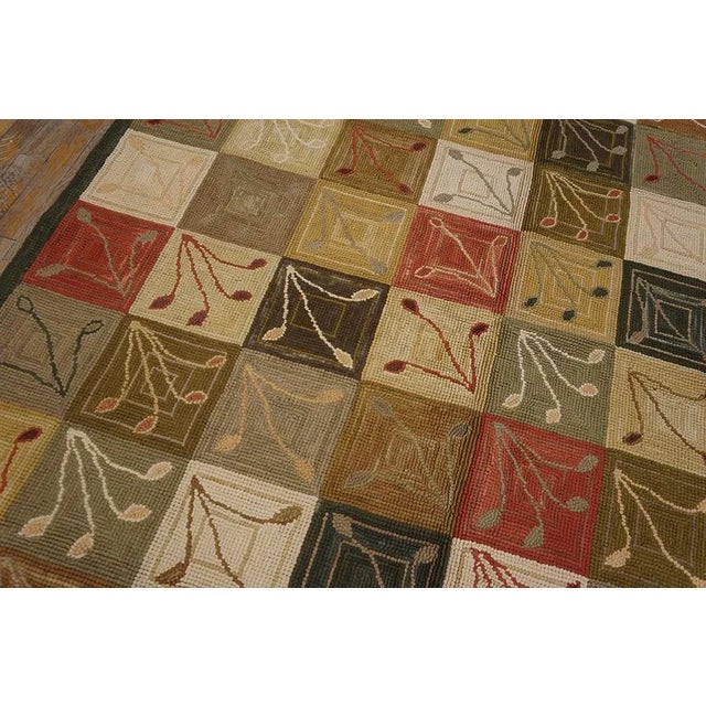Contemporary 2000s Multicolor Ground Color Contemporary Cotton Hooked Rug 6' X 9' Woven Carpet For Sale - Image 3 of 5