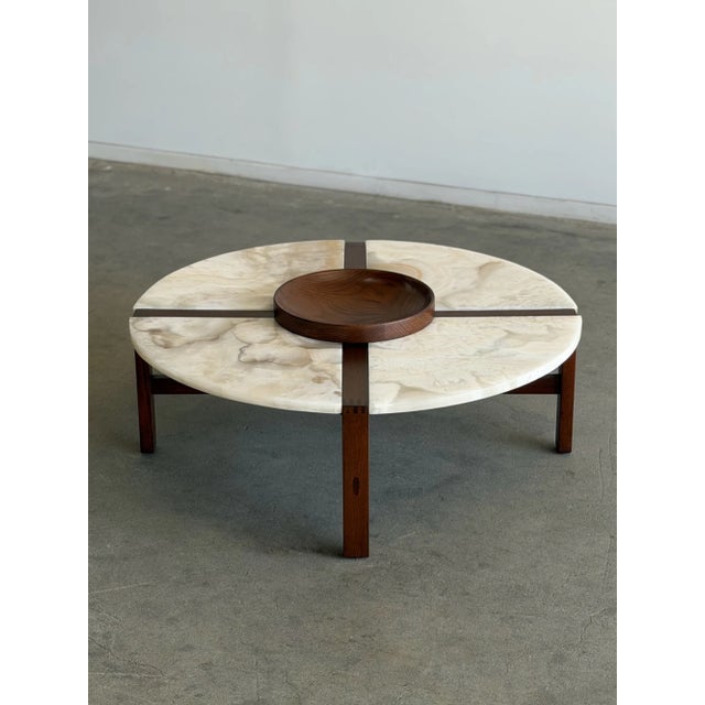 1970s Onyx Coffee Table With Removable Bowl by Edmond Spence For Sale - Image 4 of 18