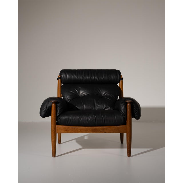 Black Leather Amiral Chair by Eric Merthen, Sweden, 1960 For Sale - Image 14 of 14