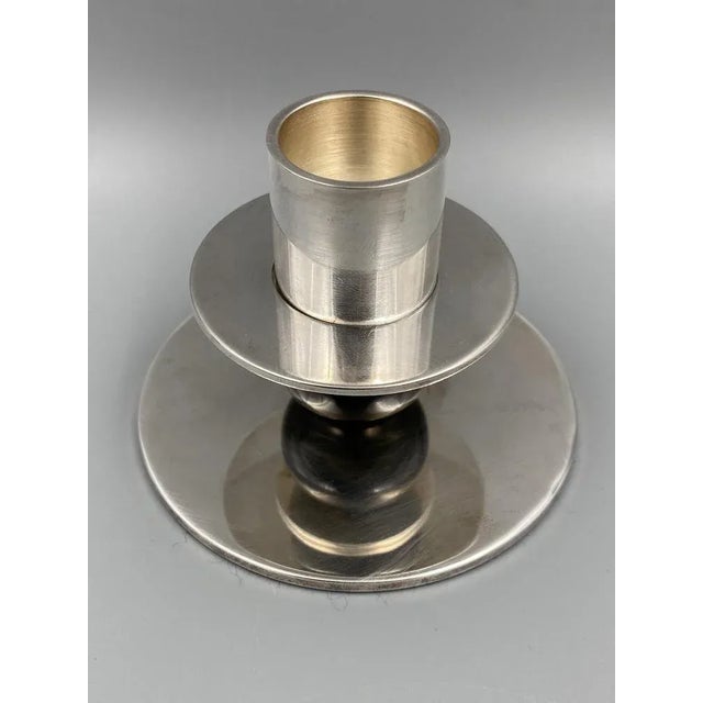 1980s Silver-Plated Candleholder by Walter Schnepel for Tecnolumen, Germany, 1987, Set of 2 For Sale - Image 5 of 6