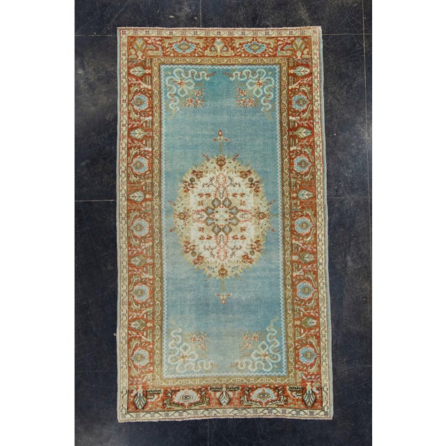 Red Turkish Vintage Rug 3'9" x 6'11" #17946 For Sale - Image 8 of 8