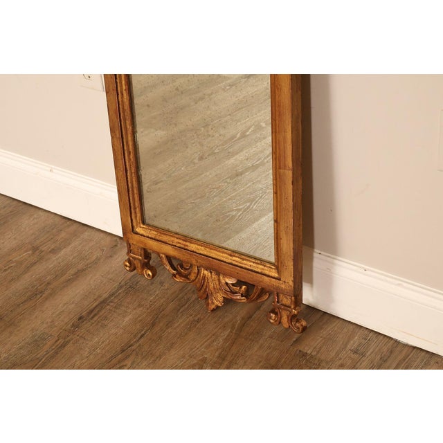 Italian Giltwood Narrow Vintage Wall Mirror Mirror For Sale - Image 10 of 18