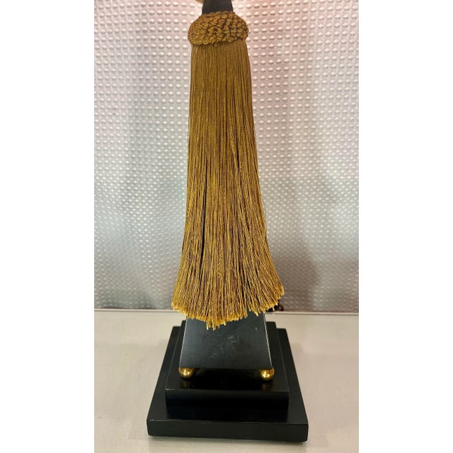 Vintage Art Deco Style Tassel Column Table Lamp by Tyndale For Sale In Mobile - Image 6 of 11