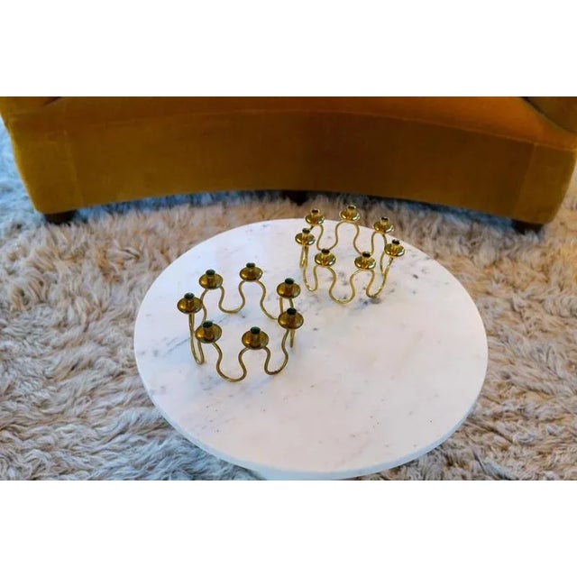 1950s Art Deco Candlesticks in Brass by Lars Holmström, 1950s, Set of 2 For Sale - Image 5 of 12