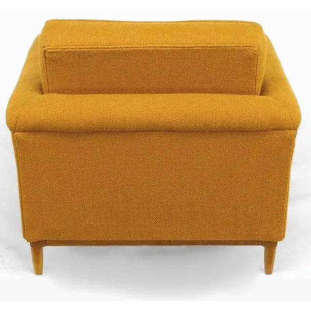 Textile Rolled Arm Amber Wool Lounge Chair & Ottoman For Sale - Image 7 of 10