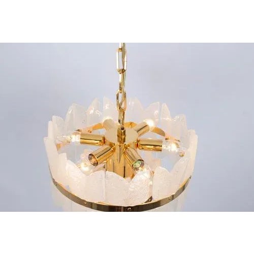 Gilt Brass & Crystal Glass Light Chandelier Corina, Kalmar, Austria, 1970s For Sale - Image 3 of 12