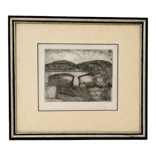 Early 20th Century Gustav Hessing Engraved Landscape, Signed For Sale