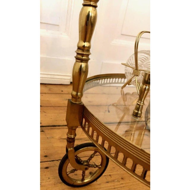 Vintage Brass Serving Trolley, 1950s For Sale - Image 4 of 13