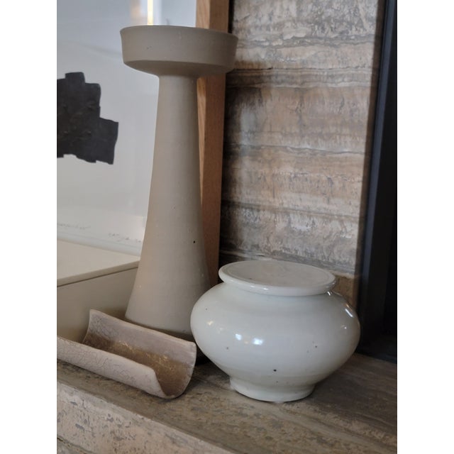 Handmade Japanese White Porcelain Lotus Flower Lidded Container From Rw Guild by Tomoko Sakai For Sale - Image 12 of 15