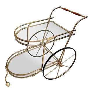 1950s Vintage Italian Bar Cart Trolley For Sale