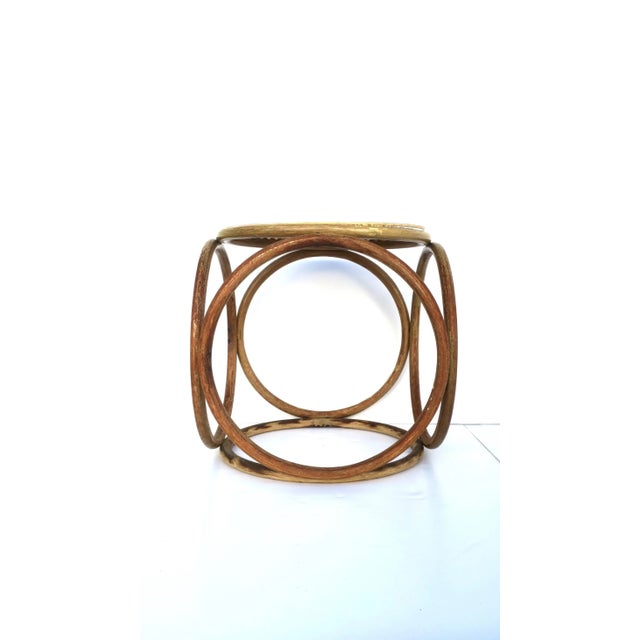 Bentwood and Wicker Cane Stool or Side Drinks Table in the Style of Thonet For Sale In New York - Image 6 of 12