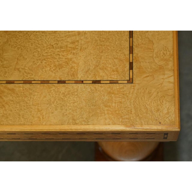 Large Burr Walnut, Satinwood & Oak Coffee Table by Andrew Varah For Sale - Image 17 of 18