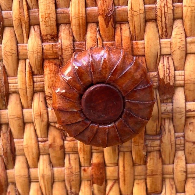 Small Wood and Rattan Cabinet, 1980s For Sale - Image 9 of 18