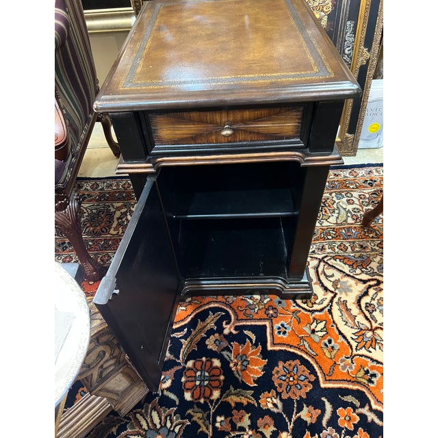 Mid 20th Century Vintage Leather Top Side Table Chairish