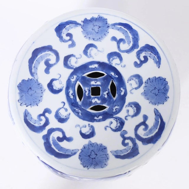 Vintage Pair of Chinese Blue and White Garden Seats For Sale In West Palm - Image 6 of 8