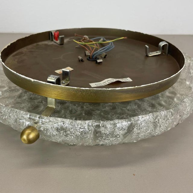 Large Ice Murano Glass Flush Mount from Hillebrand Leuchten, 1970s For Sale - Image 12 of 18