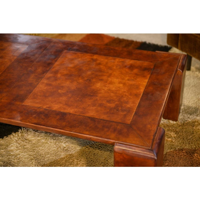 Animal Skin Vintage Coffee Table in Leather, 1950s For Sale - Image 7 of 10