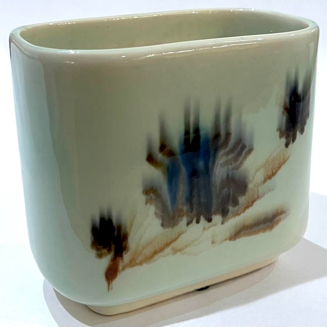 Mid 20th Century Modern Porcelain Cachepot Pair by F. Joseph Von Tury For Sale - Image 6 of 12