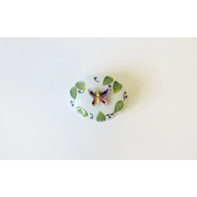 Ceramic Porcelain Butterfly Jewelry Box For Sale - Image 7 of 13