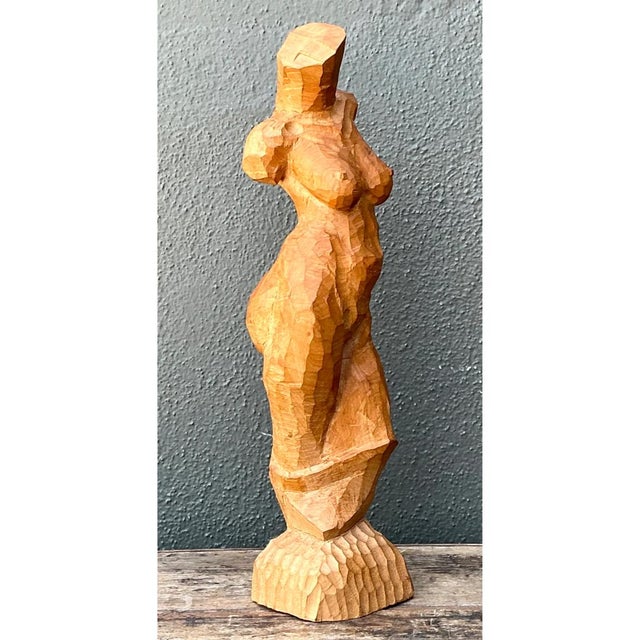 Vintage Abstract Wood Figurative Sculpture For Sale - Image 10 of 12