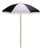 Gallo 6.5 Ft Beach Fringed Umbrella, Black Cabana Stripe For Sale