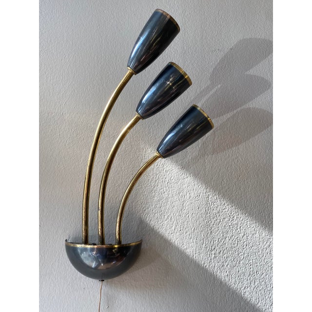 Metal Wall Lights attributed to Stilnovo, Italy, 1955, Set of 2 For Sale - Image 7 of 17