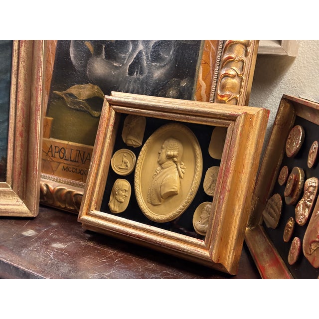 Classical Regency Style Grand Tour Intaglio Shadow Box Set With the Profile of Josiah Wedgwood For Sale - Image 4 of 12