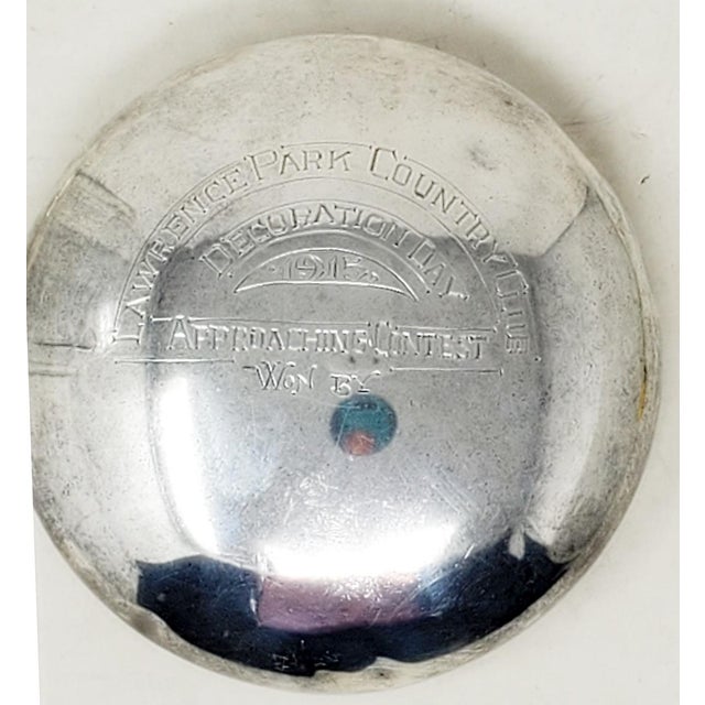 Early 20th Century Antique Crystal Biscuit Jar With Sterling Silver Lid Decoration Day 1915 Lawrence Park For Sale - Image 5 of 11