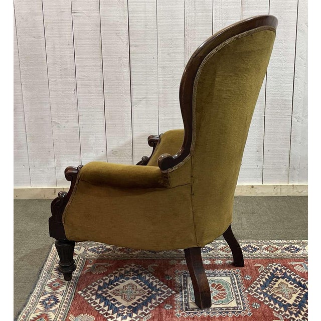19th Century Victorian Armchair in Mahogany For Sale - Image 5 of 12