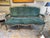 French Antique 19th Century Louis XV Style Velvet Settee With Silver Leaf For Sale - Image 3 of 11
